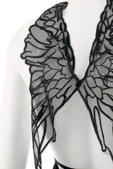 画像16: Alifini chemise | 大きな翼で魅了するスリップドレス＆Tバックの2点セット・バックシャン・ブラック・タンガ   | 高級Sexyランジェリー Obsessive【即日発送・サイズ交換NG】輸入下着・ランジェリー  （再入荷なし） (16)