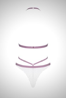 画像2: 在庫限り｜XLサイズ｜Lilyanne teddy | テディ・ホワイト×パープル・レース   | 高級Sexyランジェリー Obsessive【即日発送・サイズ交換NG・メール便対象】輸入下着・ランジェリー  （再入荷なし） (2)