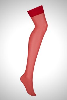 画像1: S800 stockings red | ガーターストッキング ・朱レッド・肌側シリコンなし・ずり落ちにくいタイプ   | 高級Sexyランジェリー Obsessive【即日発送・サイズ交換NG】※メール便対象※輸入下着・ランジェリー   (1)