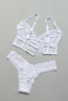 画像12: Heavenlly-set |ブラレット＆タンガ2点セット（ノンワイヤー・レース・ホワイト） | obsessive 高級Sexyランジェリー【即日発送・サイズ交換NG・メール便対象】輸入下着・ランジェリー   (12)