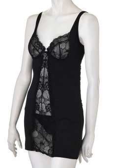 画像11: Heartina chemise black | シースルーで魅せるスリップドレス＆タンガセット・Tバック・ブラック   | 高級Sexyランジェリー Obsessive【即日発送・サイズ交換NG】輸入下着・ランジェリー   (11)