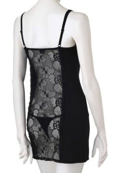 画像12: Heartina chemise black | シースルーで魅せるスリップドレス＆タンガセット・Tバック・ブラック   | 高級Sexyランジェリー Obsessive【即日発送・サイズ交換NG】輸入下着・ランジェリー   (12)