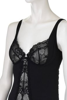 画像13: Heartina chemise black | シースルーで魅せるスリップドレス＆タンガセット・Tバック・ブラック   | 高級Sexyランジェリー Obsessive【即日発送・サイズ交換NG】輸入下着・ランジェリー   (13)