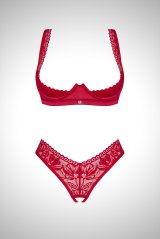 在庫限り｜XSサイズ｜Lacelove cupless set |カップレスブラ&クロッチレスソング２点セット・レッド | obsessive 高級Sexyランジェリー【即日発送・サイズ交換NG】輸入下着・ランジェリー  （再入荷なし）
