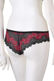 画像15: Tulia 2pcs set black | ローズの花々が印象的なブラレット＆ブラジリアンショーツの2点セット ・ノンパテッドブラ・ホットピンク×ブラック   | 高級Sexyランジェリー Obsessive【即日発送・サイズ交換NG・メール便対象】輸入下着・ランジェリー   (15)