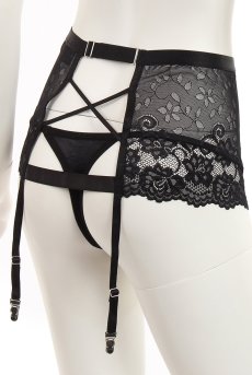 画像16: Blanita 3pcs set | ブラ＆ガーターベルト＆タンガ3点セット・Tバック・ブラック   | 高級Sexyランジェリー Obsessive【送料無料・即日発送・サイズ交換NG】輸入下着・ランジェリー  （再入荷なし） (16)