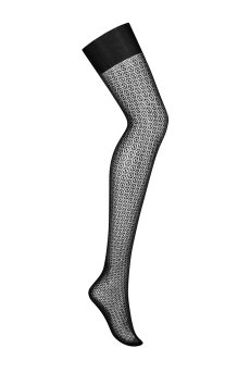 画像1: S824 stockings |ガーターストッキング （幾何学模様・肌側シリコンなし・網タイツ・ブラック）| Obsessive 高級Sexyランジェリー【即日発送・サイズ交換NG】※メール便対象※輸入下着・ランジェリー   (1)