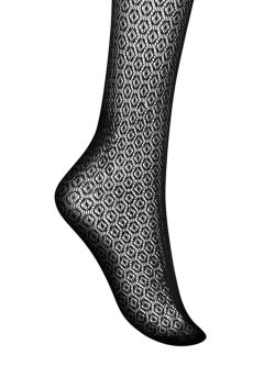 画像2: S824 stockings |ガーターストッキング （幾何学模様・肌側シリコンなし・網タイツ・ブラック）| Obsessive 高級Sexyランジェリー【即日発送・サイズ交換NG】※メール便対象※輸入下着・ランジェリー   (2)