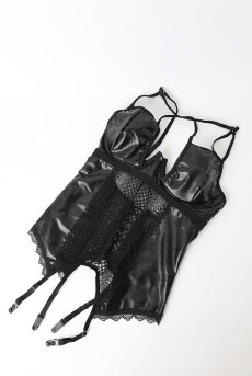 画像11: Norides corset ＆ thong |  ガーターベルト付きコルセット＆タンガ2点セット（ワイヤーあり・レザー・レース・ブラック）  | Obsessive 高級Sexyランジェリー【即日発送・サイズ交換NG】輸入下着・ランジェリー    (11)