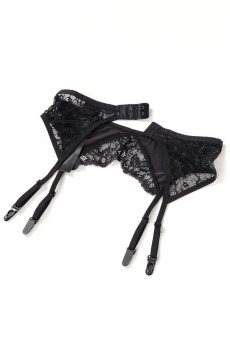 画像23: Bellastia 3-pcs set|ワイヤー入りブラ＆ガーターベルト＆タンガ3点セット・ブラック | obsessive 高級Sexyランジェリー【即日発送・サイズ交換NG・メール便対象】輸入下着・ランジェリー   (23)
