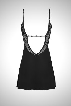 画像2: Bellastia chemise & thong |スリップドレス＆タンガ2点セット・ブラック | obsessive 高級Sexyランジェリー【即日発送・サイズ交換NG・メール便対象】輸入下着・ランジェリー   (2)