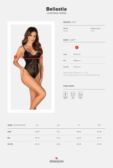 画像27: Bellastia crotchless teddy | テディ・クロッチレス・ブラック  | Obsessive 高級Sexyランジェリー【即日発送・サイズ交換NG・メール便対象】輸入下着・ランジェリー    (27)