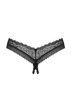 画像2: Medilla crotchless thong |クロッチレスタンガ（オープンクロッチ・レース・ブラック） | Obsessive 高級Sexyランジェリー【即日発送・サイズ交換NG・メール便対象】輸入下着・ランジェリー   (2)