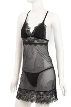 画像13: Renelia chemise | スリップドレス＆Gストリングタンガ2点セット・Tバック・ブラック   | 高級Sexyランジェリー Obsessive【送料無料・即日発送・サイズ交換NG】輸入下着・ランジェリー   (13)
