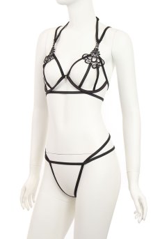 画像11: Badossa 2pcs set | オープンバストブラ＆オープンクロッチタンガ・Tバック・ブラック   | 高級Sexyランジェリー Obsessive【送料無料・即日発送・サイズ交換NG】輸入下着・ランジェリー   (11)