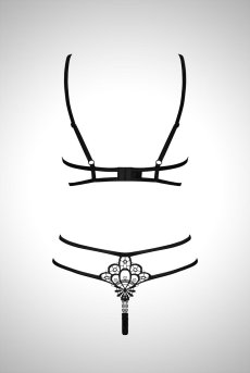 画像2: Badossa 2pcs set | オープンバストブラ＆オープンクロッチタンガ・Tバック・ブラック   | 高級Sexyランジェリー Obsessive【送料無料・即日発送・サイズ交換NG】輸入下着・ランジェリー   (2)