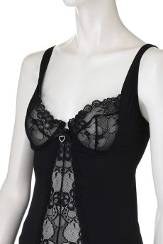 画像11: Heartina corset black | レースブラ＆ガーターベルト付きスリーインワン＆ブラジリアンショーツセット・黒   | 高級Sexyランジェリー Obsessive【即日発送・サイズ交換NG】輸入下着・ランジェリー   (11)