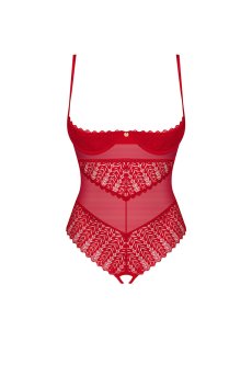 画像1: Ingridia crotchless teddy | テディ・クロッチレス・レッド  | Obsessive 高級Sexyランジェリー【即日発送・サイズ交換NG】輸入下着・ランジェリー    (1)