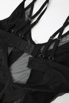 画像16: Nesari corset |  ガーターベルト付きコルセット＆タンガ2点セット（ワイヤーあり・シースルー・ダブルストラップ・ブラック）  | Obsessive 高級Sexyランジェリー【即日発送・サイズ交換NG】輸入下着・ランジェリー    (16)