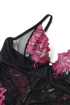 画像13: Rosenty teddy | テディ・ワイヤー入り・ブラック×ピンク  | Obsessive 高級Sexyランジェリー【即日発送・サイズ交換NG・メール便対象】輸入下着・ランジェリー    (13)