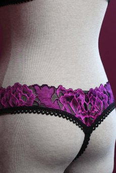 画像23: Rosenty 2-pcs crotchless set | ブラジャー&クロッチレスソング２点セット・ブラック ×ピンク| obsessive 高級Sexyランジェリー【即日発送・サイズ交換NG】輸入下着・ランジェリー   (23)