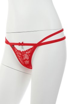 画像9: 838 THO 3 thong red | ダブルストラップで魅せるレーシー・タンガ・Tバック・花柄レース・赤   | 高級Sexyランジェリー Obsessive【即日発送・サイズ交換NG】※メール便対象※輸入下着・ランジェリー   (9)