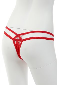 画像10: 838 THO 3 thong red | ダブルストラップで魅せるレーシー・タンガ・Tバック・花柄レース・赤   | 高級Sexyランジェリー Obsessive【即日発送・サイズ交換NG】※メール便対象※輸入下着・ランジェリー   (10)