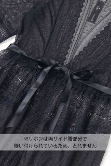 画像18: Estiqua peignoir | ガウン・シースルー・レース・ウエストリボン・ブラック   | 高級Sexyランジェリー Obsessive【即日発送・サイズ交換NG】輸入下着・ランジェリー   (18)