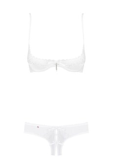 画像1: Alabastra set white | シェルフブラジャー＆Tバックセット ・オープンバスト＆Tバックセット   | 高級Sexyランジェリー Obsessive【【即日発送・サイズ交換NG】輸入下着・ランジェリー   (1)