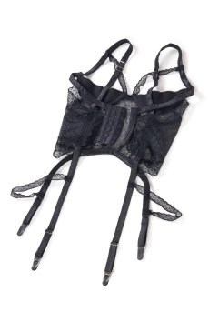 画像16: Lanelia corset | ガーターベルト付きコルセット＆クロッチレスタンガ2点セット・ブラック・タンガ   | 高級Sexyランジェリー Obsessive【即日発送・サイズ交換NG】輸入下着・ランジェリー   (16)