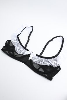 画像12: Naughty Maid 3-pcs costume｜メイドコスチューム風ランジェリー｜ブラ＆オープンショーツ＆カチューシャ3点セット（ワイヤーあり・シースルー・黒） | Obsessive 高級Sexyランジェリー【即日発送・サイズ交換NG・メール便対象】輸入下着・ランジェリー   (12)