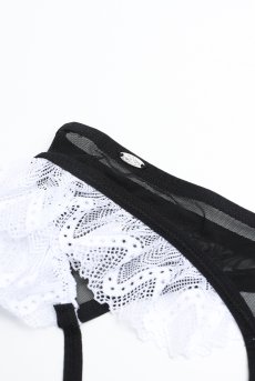 画像20: Naughty Maid 3-pcs costume｜メイドコスチューム風ランジェリー｜ブラ＆オープンショーツ＆カチューシャ3点セット（ワイヤーあり・シースルー・黒） | Obsessive 高級Sexyランジェリー【即日発送・サイズ交換NG・メール便対象】輸入下着・ランジェリー   (20)