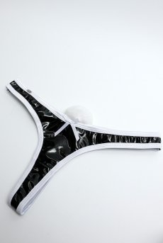 画像20: Night Bunny 4-pcs costume｜バニーガールコスチューム風ランジェリー｜ブラ＆Tバックショーツ＆チョーカー＆カチューシャ4点セット（ワイヤーなし・エナメル・黒） | Obsessive 高級Sexyランジェリー【即日発送・サイズ交換NG・メール便対象】輸入下着・ランジェリー   (20)