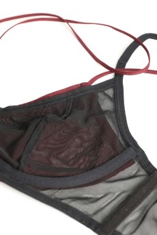 画像16: Parisel 3-pcs set｜ブラ＆タンガ＆ガータベルト3点セット（ワイヤーあり・シースルー・黒×赤） | Obsessive 高級Sexyランジェリー【即日発送・サイズ交換NG・メール便対象】輸入下着・ランジェリー   (16)