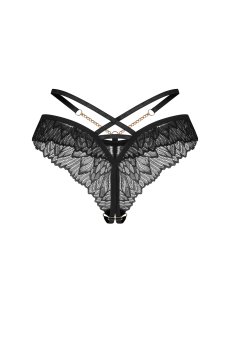 画像2: Matildea Black crotchless thong ｜クロッチレスショーツ Tバック（オープンクロッチ・穴あき・黒） | Obsessive 高級Sexyランジェリー【サイズ交換NG・メール便対象】輸入下着・ランジェリー   (2)