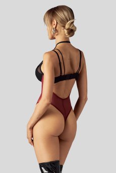 画像5: Parisel  teddy | テディ（ワイヤーあり・シースルー・黒×赤）  | Obsessive 高級Sexyランジェリー【即日発送・サイズ交換NG・メール便対象】輸入下着・ランジェリー    (5)