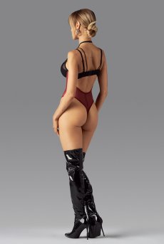画像12: Parisel  teddy | テディ（ワイヤーあり・シースルー・黒×赤）  | Obsessive 高級Sexyランジェリー【即日発送・サイズ交換NG・メール便対象】輸入下着・ランジェリー    (12)