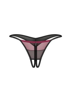 画像3: Parisel crotchless thong |クロッチレスタンガ（オープンクロッチ・シースルー・黒×赤） | Obsessive 高級Sexyランジェリー【即日発送・サイズ交換NG・メール便対象】輸入下着・ランジェリー   (3)
