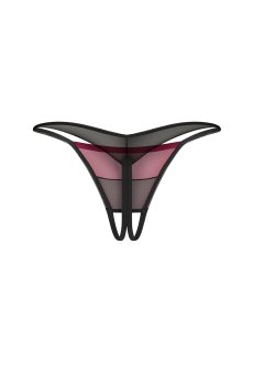 画像4: Parisel crotchless thong |クロッチレスタンガ（オープンクロッチ・シースルー・黒×赤） | Obsessive 高級Sexyランジェリー【即日発送・サイズ交換NG・メール便対象】輸入下着・ランジェリー   (4)