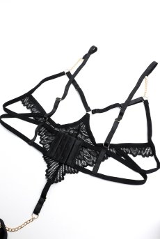 画像18: Matildea Black crotchless teddy  | テディ（トップレス・クロッチレス・ワイヤーなし・オープンクロッチ・穴あき・黒）  | Obsessive 高級Sexyランジェリー【サイズ交換NG・メール便対象】輸入下着・ランジェリー    (18)