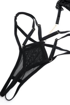 画像24: Matildea Black crotchless teddy  | テディ（トップレス・クロッチレス・ワイヤーなし・オープンクロッチ・穴あき・黒）  | Obsessive 高級Sexyランジェリー【サイズ交換NG・メール便対象】輸入下着・ランジェリー    (24)