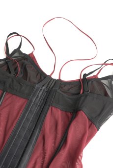 画像15: Parisel corset & thong| ガーターベルト付きコルセット＆タンガ2点セット（ワイヤーあり・シースルー・黒×赤）   | 高級Sexyランジェリー Obsessive【即日発送・サイズ交換NG・メール便対象】輸入下着・ランジェリー   (15)