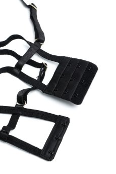 画像19: Matildea Black 2-pcs crotchless set ｜ブラ＆クロッチレスTバックショーツ2点セット（ワイヤーなし・オープンクロッチ・黒） | Obsessive 高級Sexyランジェリー【サイズ交換NG・メール便対象】輸入下着・ランジェリー   (19)