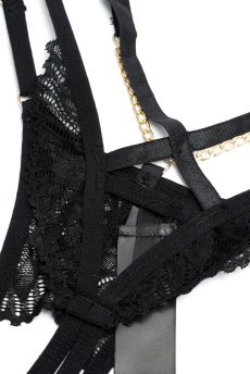 画像23: Matildea Black 2-pcs crotchless set ｜ブラ＆クロッチレスTバックショーツ2点セット（ワイヤーなし・オープンクロッチ・黒） | Obsessive 高級Sexyランジェリー【サイズ交換NG・メール便対象】輸入下着・ランジェリー   (23)