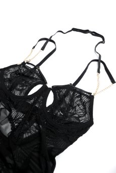 画像14: Matildea Black chemise & thong  ｜ブラ付きスリップ＆Tバックショーツ（ワイヤー入り・レース・黒・ベビードール） | Obsessive 高級Sexyランジェリー【即日発送・サイズ交換NG・メール便対象】輸入下着・ランジェリー   (14)