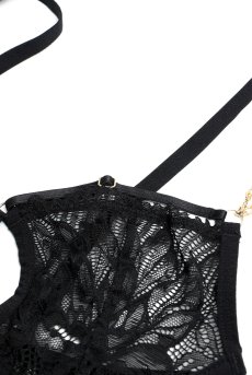 画像16: Matildea Black chemise & thong  ｜ブラ付きスリップ＆Tバックショーツ（ワイヤー入り・レース・黒・ベビードール） | Obsessive 高級Sexyランジェリー【即日発送・サイズ交換NG・メール便対象】輸入下着・ランジェリー   (16)