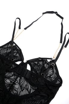 画像17: Matildea Black chemise & thong  ｜ブラ付きスリップ＆Tバックショーツ（ワイヤー入り・レース・黒・ベビードール） | Obsessive 高級Sexyランジェリー【即日発送・サイズ交換NG・メール便対象】輸入下着・ランジェリー   (17)