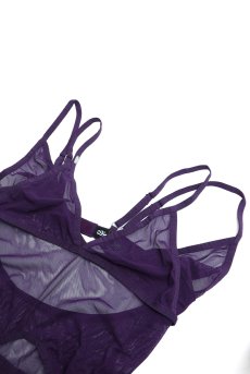 画像10: Vibres corset & thong｜ ガーターベルト付きコルセット＆Tバックショーツ2点セット（ワイヤーなし・シースルー・バイオレット）   | 高級Sexyランジェリー Obsessive【即日発送・サイズ交換NG・メール便対象】輸入下着・ランジェリー   (10)