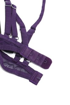 画像15: Vibres corset & thong｜ ガーターベルト付きコルセット＆Tバックショーツ2点セット（ワイヤーなし・シースルー・バイオレット）   | 高級Sexyランジェリー Obsessive【即日発送・サイズ交換NG・メール便対象】輸入下着・ランジェリー   (15)