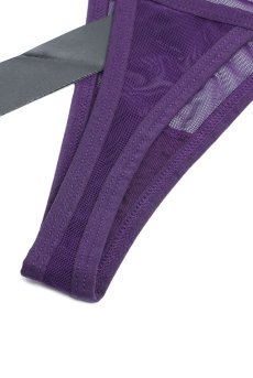 画像18: Vibres corset & thong｜ ガーターベルト付きコルセット＆Tバックショーツ2点セット（ワイヤーなし・シースルー・バイオレット）   | 高級Sexyランジェリー Obsessive【即日発送・サイズ交換NG・メール便対象】輸入下着・ランジェリー   (18)